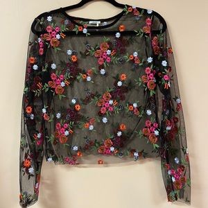 Sheer Embroidery Top